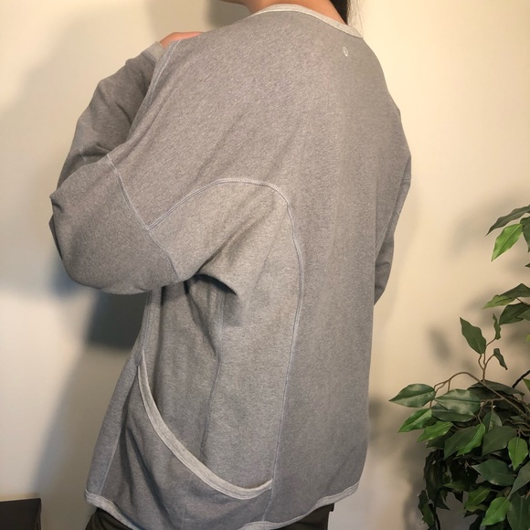 Lululemon grey cardigan half zip w pockets - Picture 3 of 4